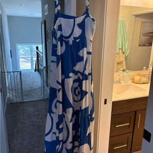 Blue and White Maxi Dress